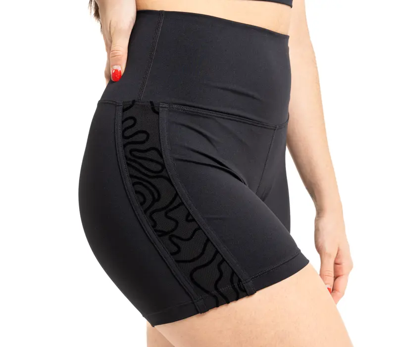 Capezio Bella Notte Vita Side Panel Short, női rövidnadrág - Fekete