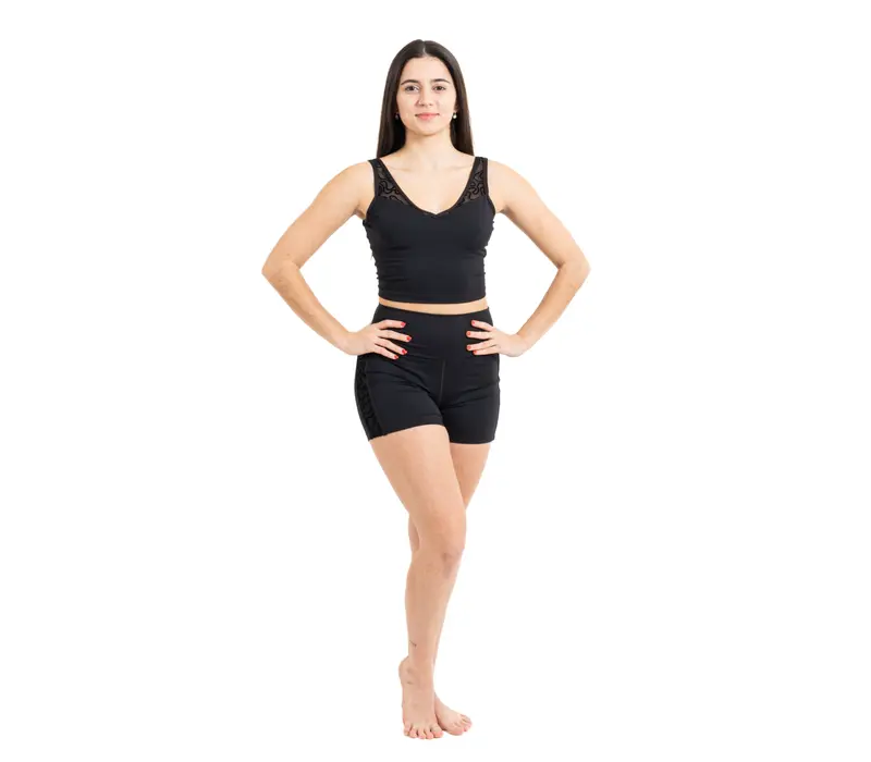 Capezio Bella Notte Vita Side Panel Short, női rövidnadrág - Fekete