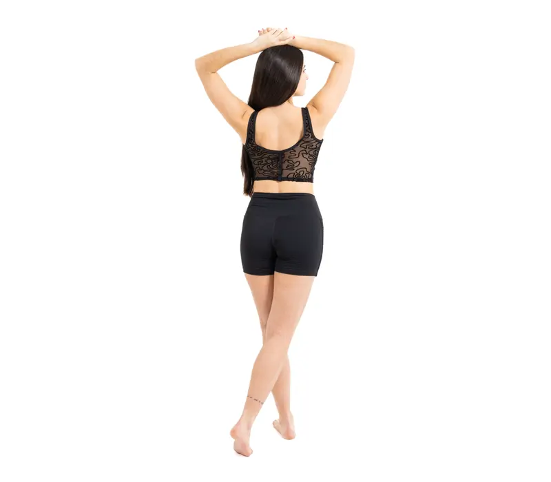 Capezio Bella Notte Vita Side Panel Short, női rövidnadrág - Fekete