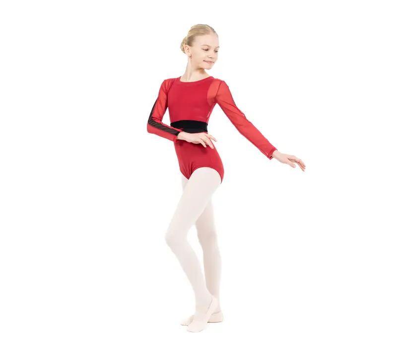 Capezio C'est La Vie Joyeux mesh cover up lányos top - Skarlátvörös Capezio