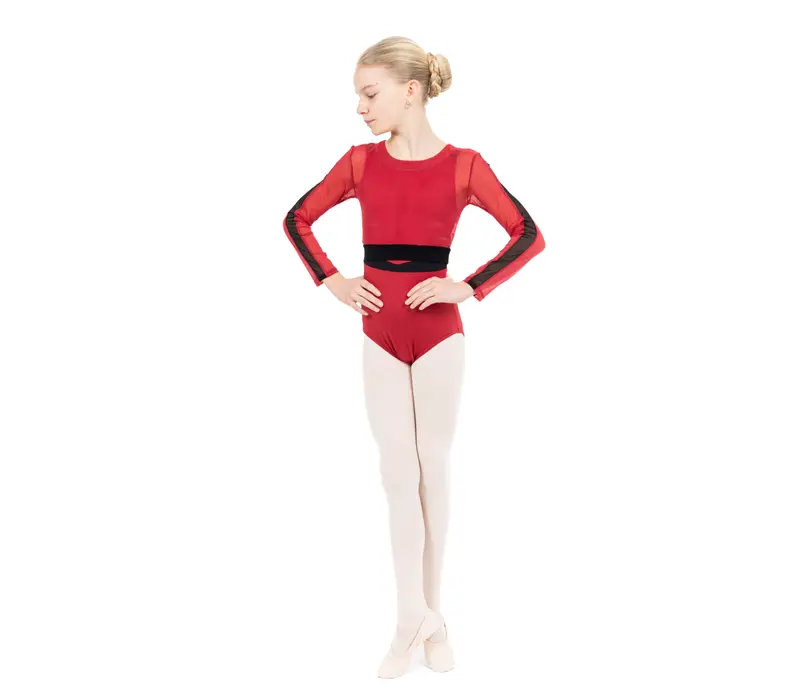 Capezio C'est La Vie Joyeux mesh cover up lányos top - Skarlátvörös Capezio